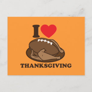 I love Thanksgiving Holiday Postcard