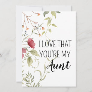 I Love That Youre My Aunt Sweet Botanical Holiday Card