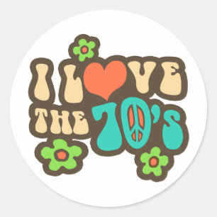 I Love The 70's Classic Round Sticker