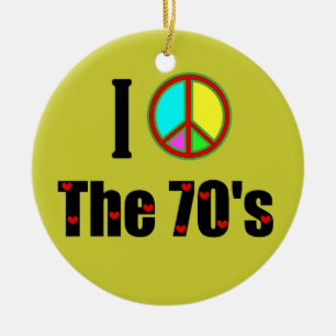 I love the 70's Peace Sign Ceramic Tree Decoration