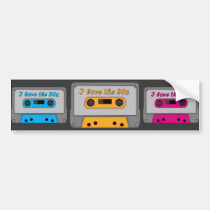 I Love The 80s (cassette) Bumper Sticker