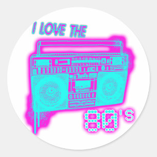 I LOVE THE 80s Classic Round Sticker