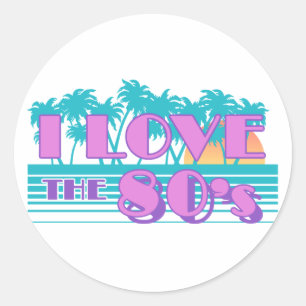 I Love The 80's Classic Round Sticker