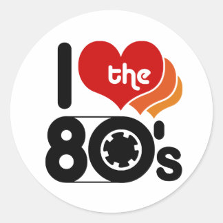 I Love the 80's Classic Round Sticker