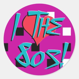 I Love The 80s! Classic Round Sticker