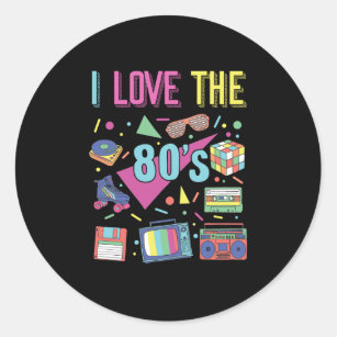I Love The 80s Clothes for Women and Men Party Classic Round Sticker