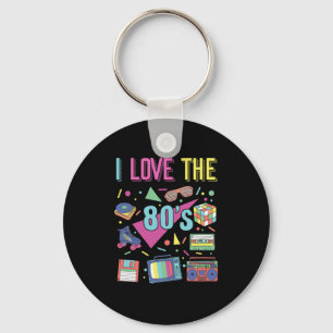 I Love The 80s Clothes for Women and Men Party Key Ring