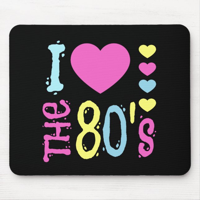 I Love the 80s Disco Costume Mouse Mat (Front)