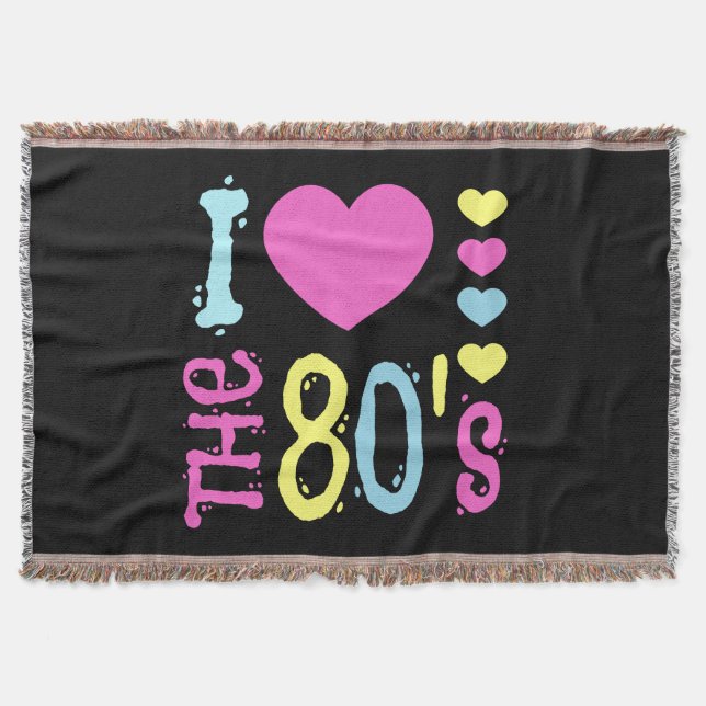 I Love the 80s Disco Costume Throw Blanket (Front)