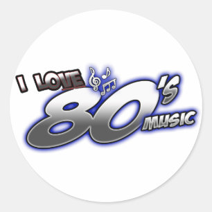 I Love the 80s Eighties MUSIC 1980s music fan Classic Round Sticker