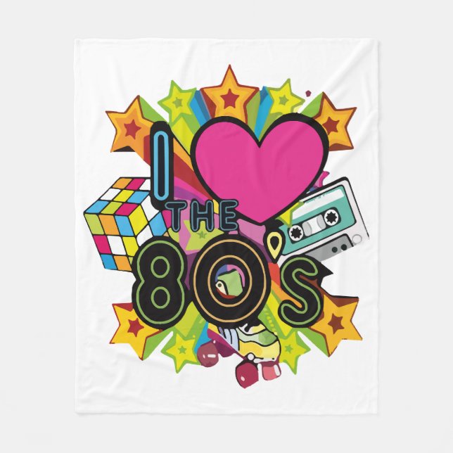 i love the 80s fleece blanket (Front)