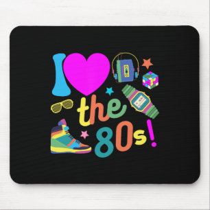 I Love The 80s Funny Retro Party 80's Costume For Mouse Mat