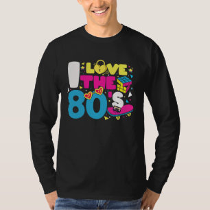 I Love The 80s Heart Color Vintage Retro Party T-Shirt