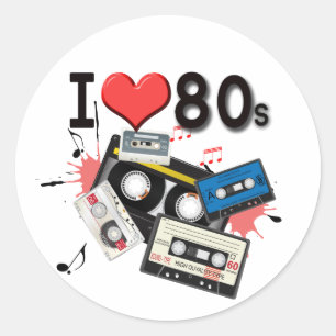 I love the 80s multiple products selected classic round sticker