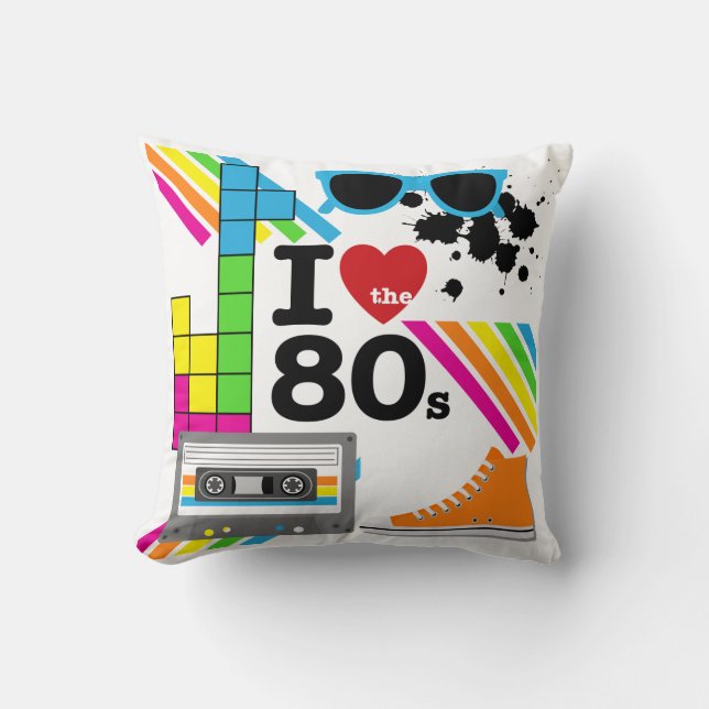 I Love the 80s Pillow (Front)
