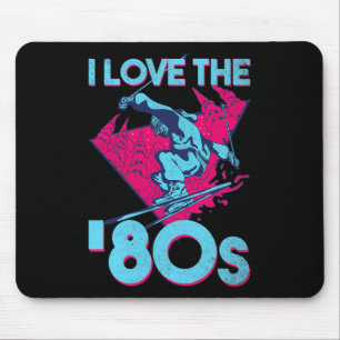 I Love The 80s, Retro Ski Vintage 80s 90s Skiing O Mouse Mat