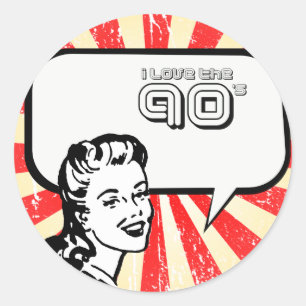 I LOVE THE 90'S CLASSIC ROUND STICKER