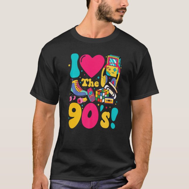 I Love The 90s  Retro Party 90's Costume For Men W T-Shirt (Front)