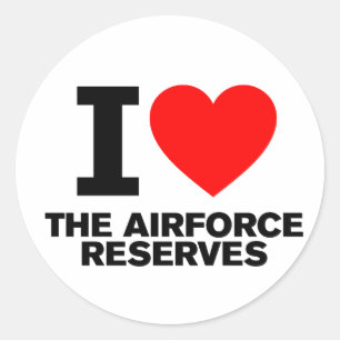 I Love the Airforce Reserves Classic Round Sticker