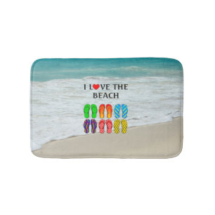 I Love the Beach Bath Mat