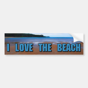 I Love The Beach Bumper Sticker