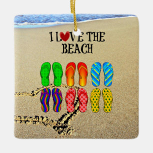I Love the Beach Ceramic Tree Decoration