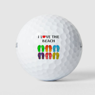 I Love the Beach Golf Balls