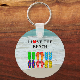 I Love the Beach Key Ring