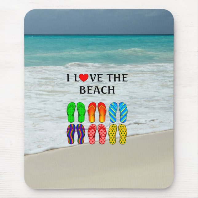 I Love the Beach,  Mouse Mat (Front)