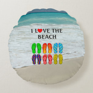 I Love the Beach, Round Cushion
