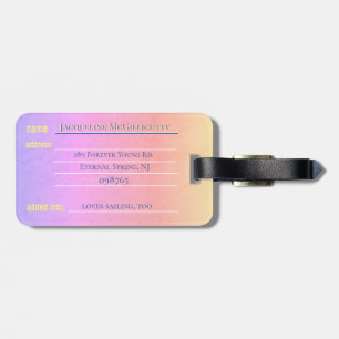 #"I love the beach"sunrise template address Luggage Tag