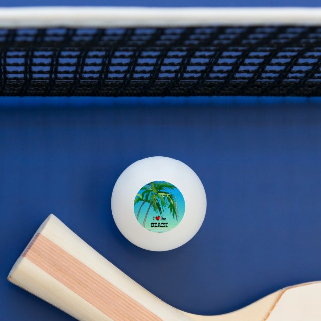 I Love the Beach, Tropical Blue Ping Pong Ball (Table)