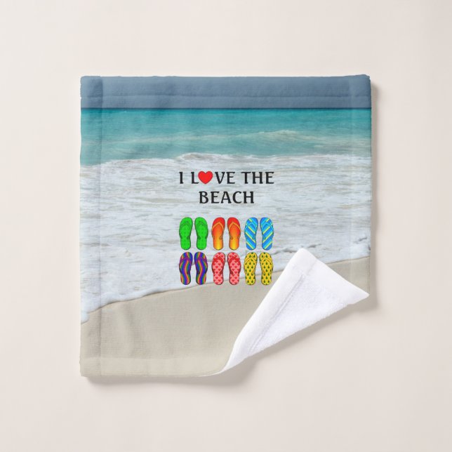 I Love the Beach Wash Cloth (Wash Cloth)