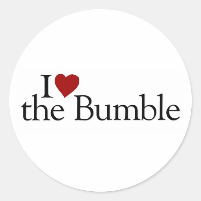 I Love The Bumble Classic Round Sticker (Front)