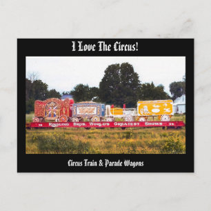 I Love The Circus! Circus Train Postcard
