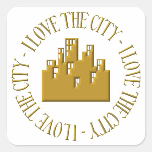 I love the city square sticker