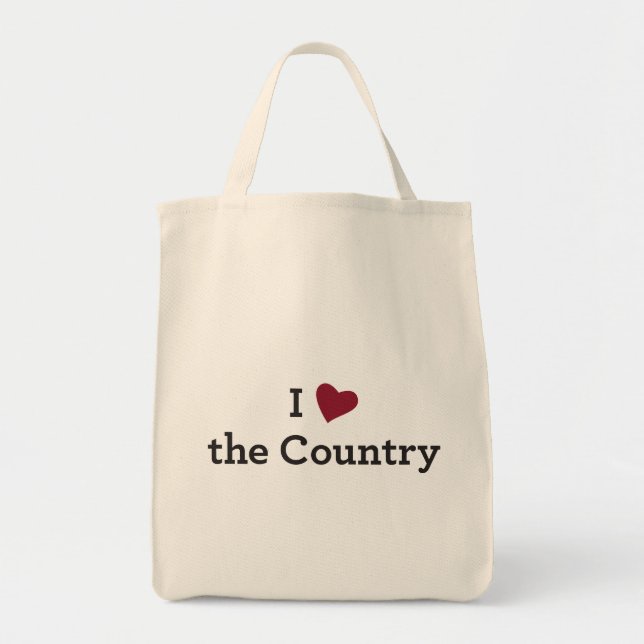 I Love the Country Tote Bag (Front)