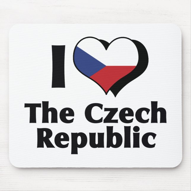 I Love The Czech Republic Flag Mouse Mat (Front)