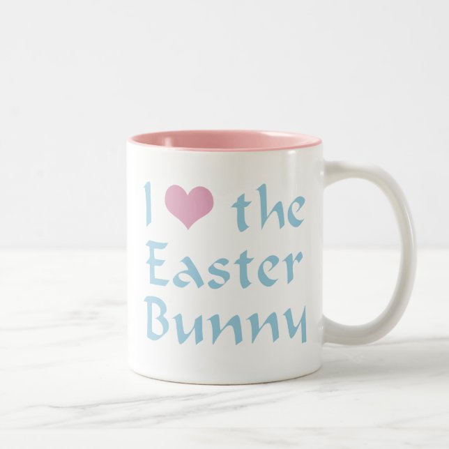 I Love the Easter Bunny Two-Tone Coffee Mug (Right)
