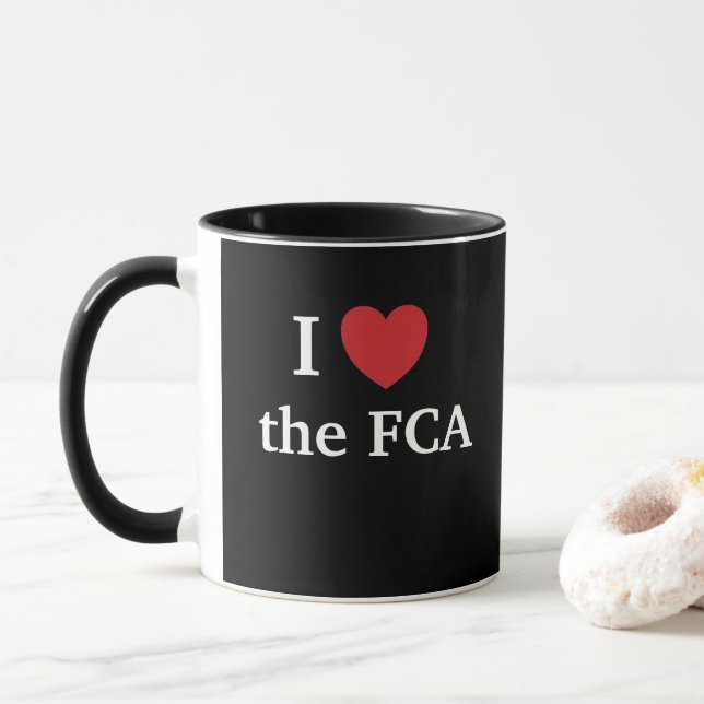 I Love the FCA Financial Compliance Mug (With Donut)