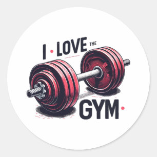 I love the gym classic round sticker