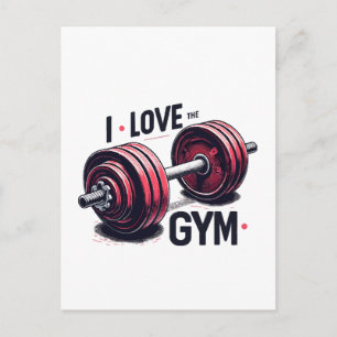 I love the gym postcard
