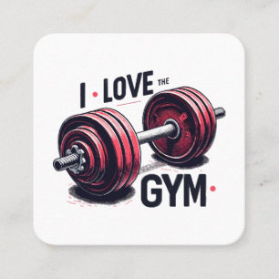 I love the gym square business card