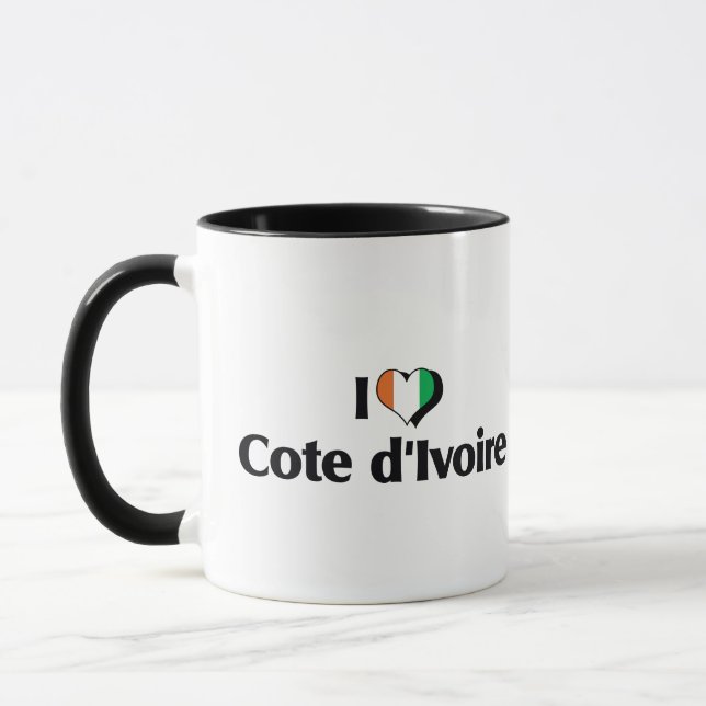 I Love The Ivory Coast Flag Mug (Left)