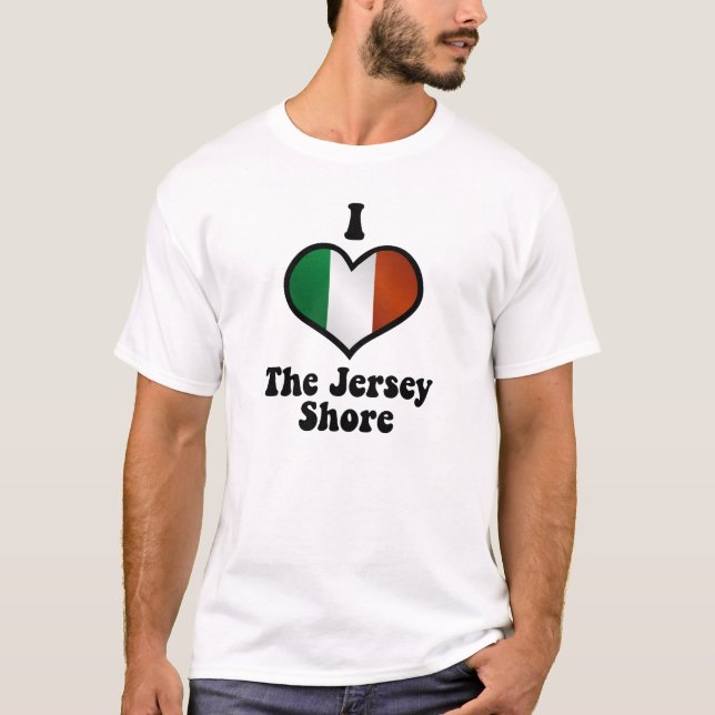 I Love the Jersey Shore NJ Italian Flag T-Shirt (Front)