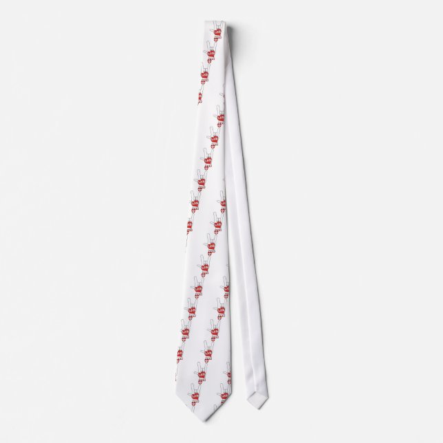 I LOVE THE LAB ASL SIGN TIE (Front)