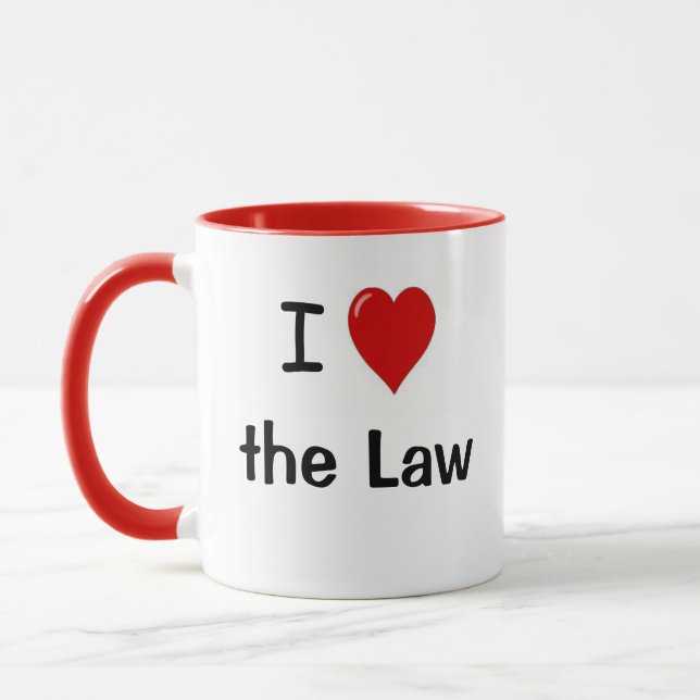 I Love the Law I Heart the Law Lawyer Quote Mug (Left)