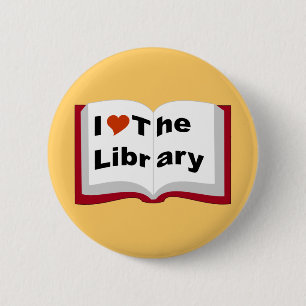 I Love The Library 6 Cm Round Badge