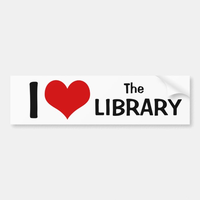 I Love the Library Bumper Sticker (Front)