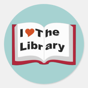 I Love The Library Classic Round Sticker